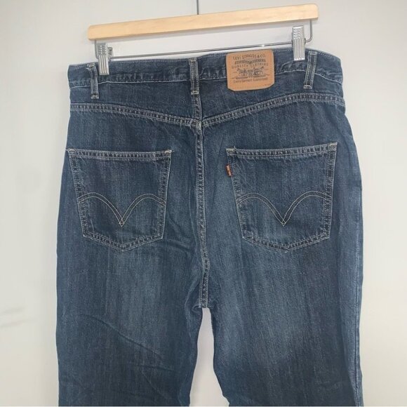 Levi’s Vintage Jeans Men’s Size 36x32 Dark Wash Straight Leg Orange Tab - Picture 9 of 11